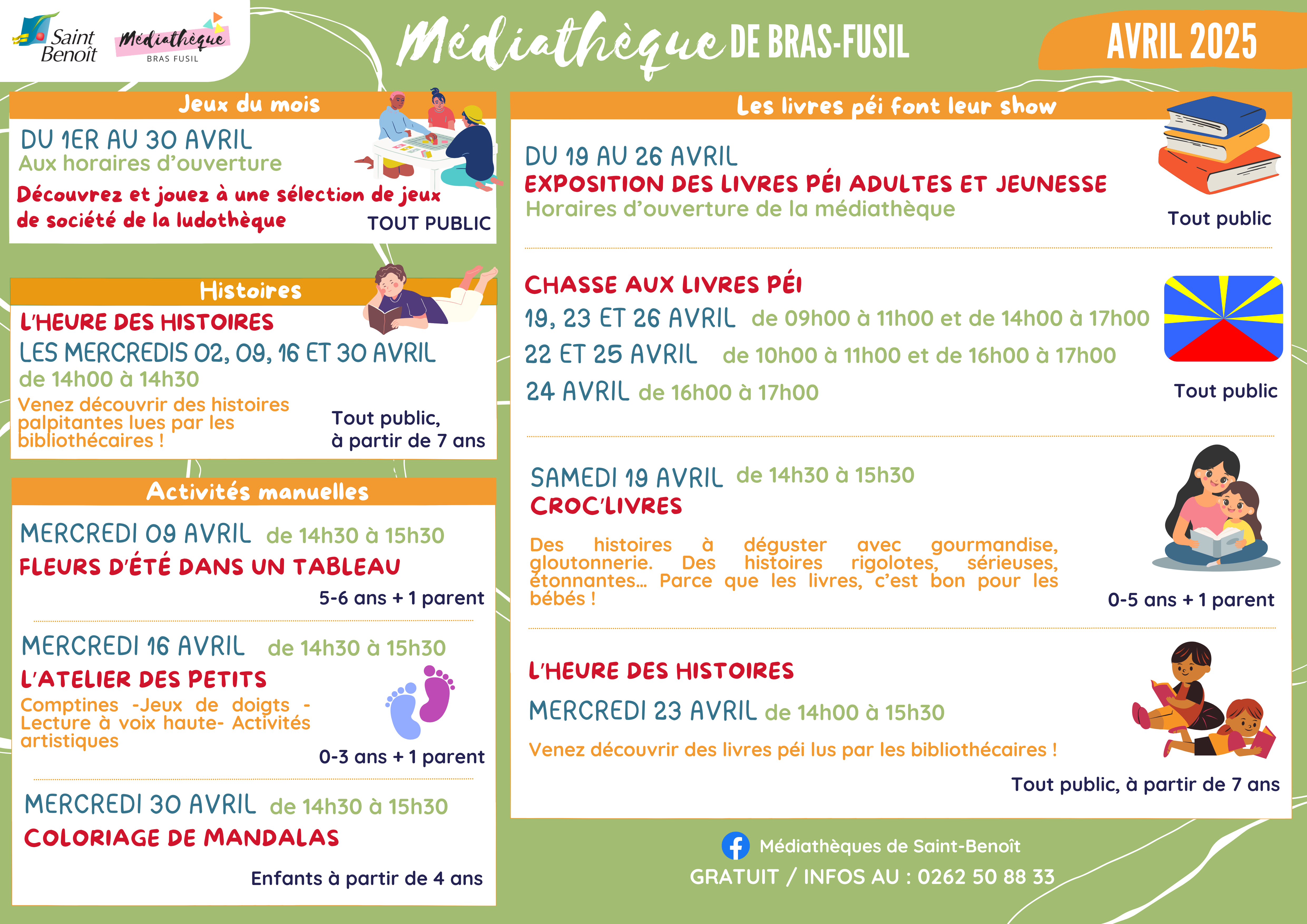 Programme de la médiathèque de Bras-Fusil - Avril 2025