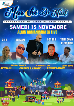 Le Marché de nuit, c'est ce samedi 15 novembre à Saint-Benoît !
