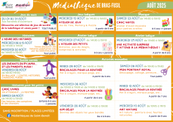 Programme août 2025 - Médiathèque de Bras-Fusil
