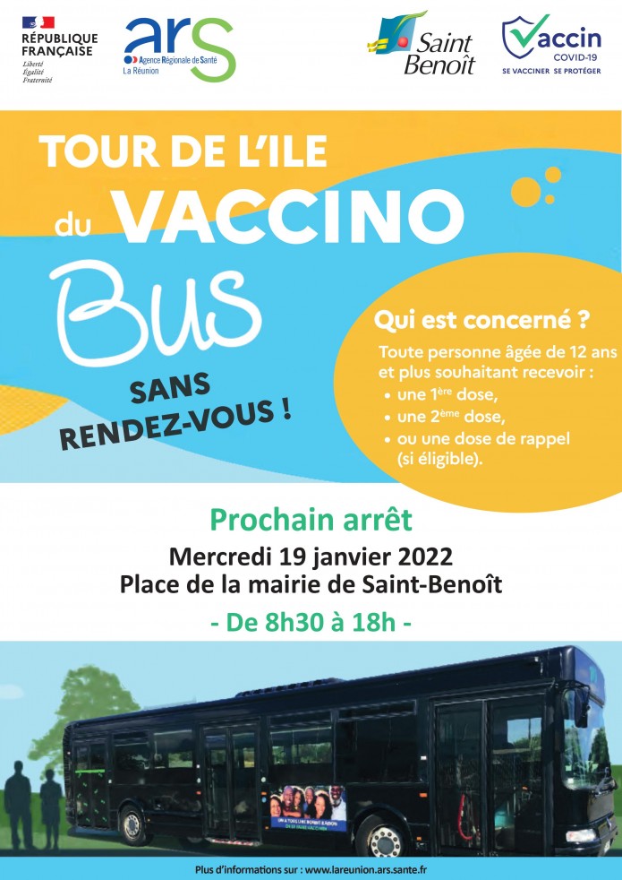 Arrêt du Vaccinobus à Saint-Benoît