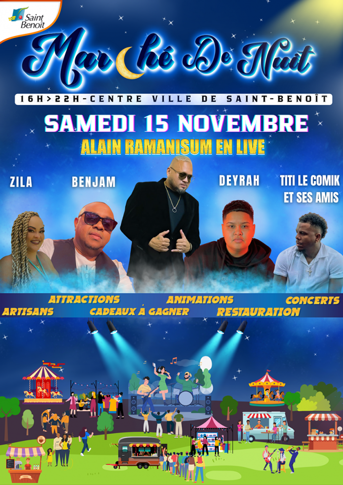 Le Marché de nuit, c'est ce samedi 15 novembre à Saint-Benoît !