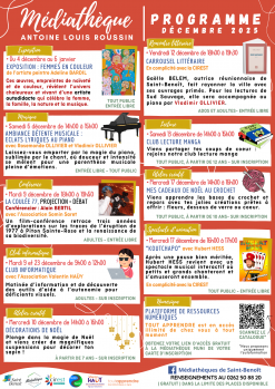 Médiathèque Antoine L. ROUSSIN - Programme décembre 2025