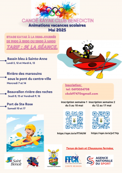 Animations kayak vacances de mai