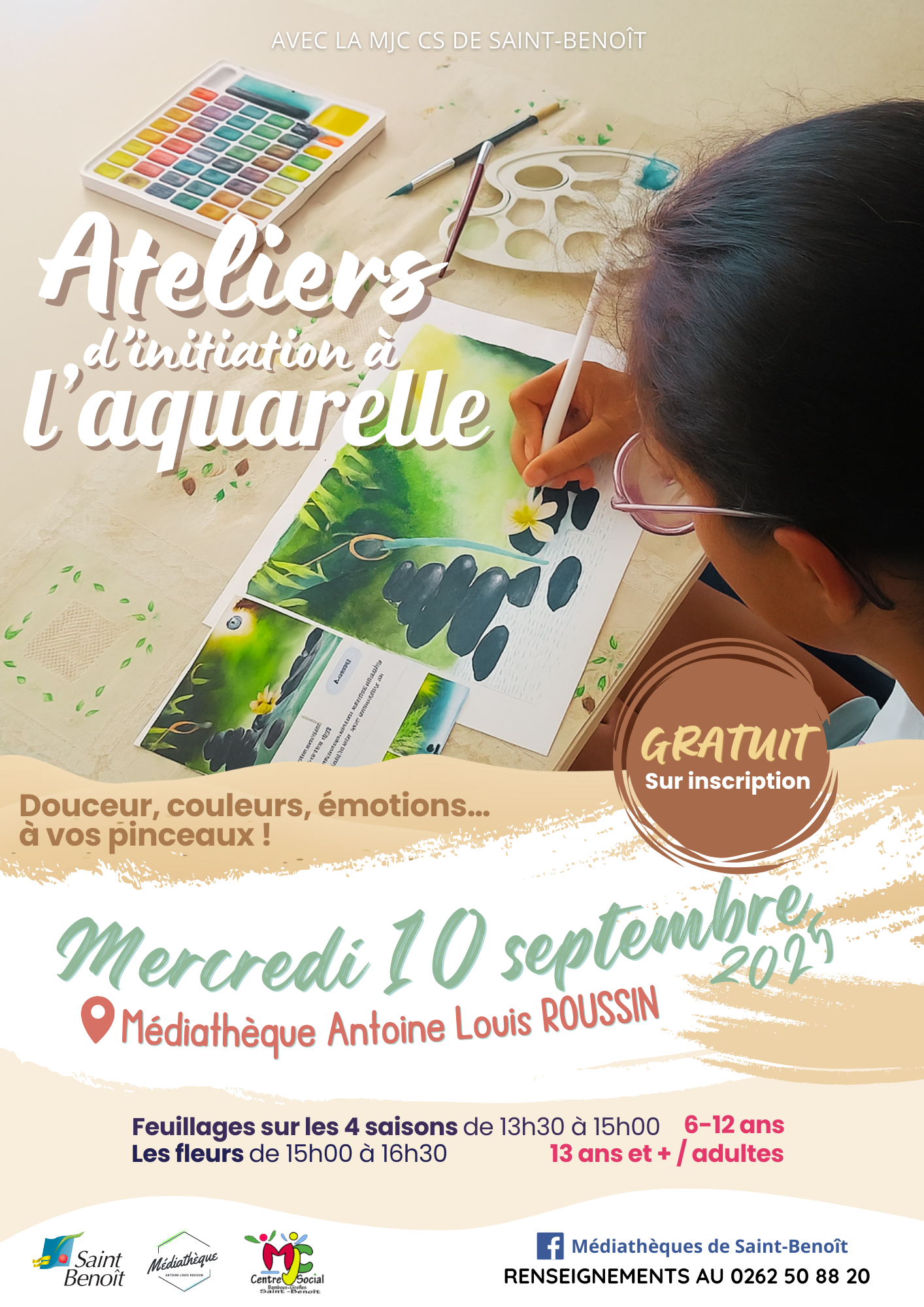 Ateliers d’initiation à l’aquarelle