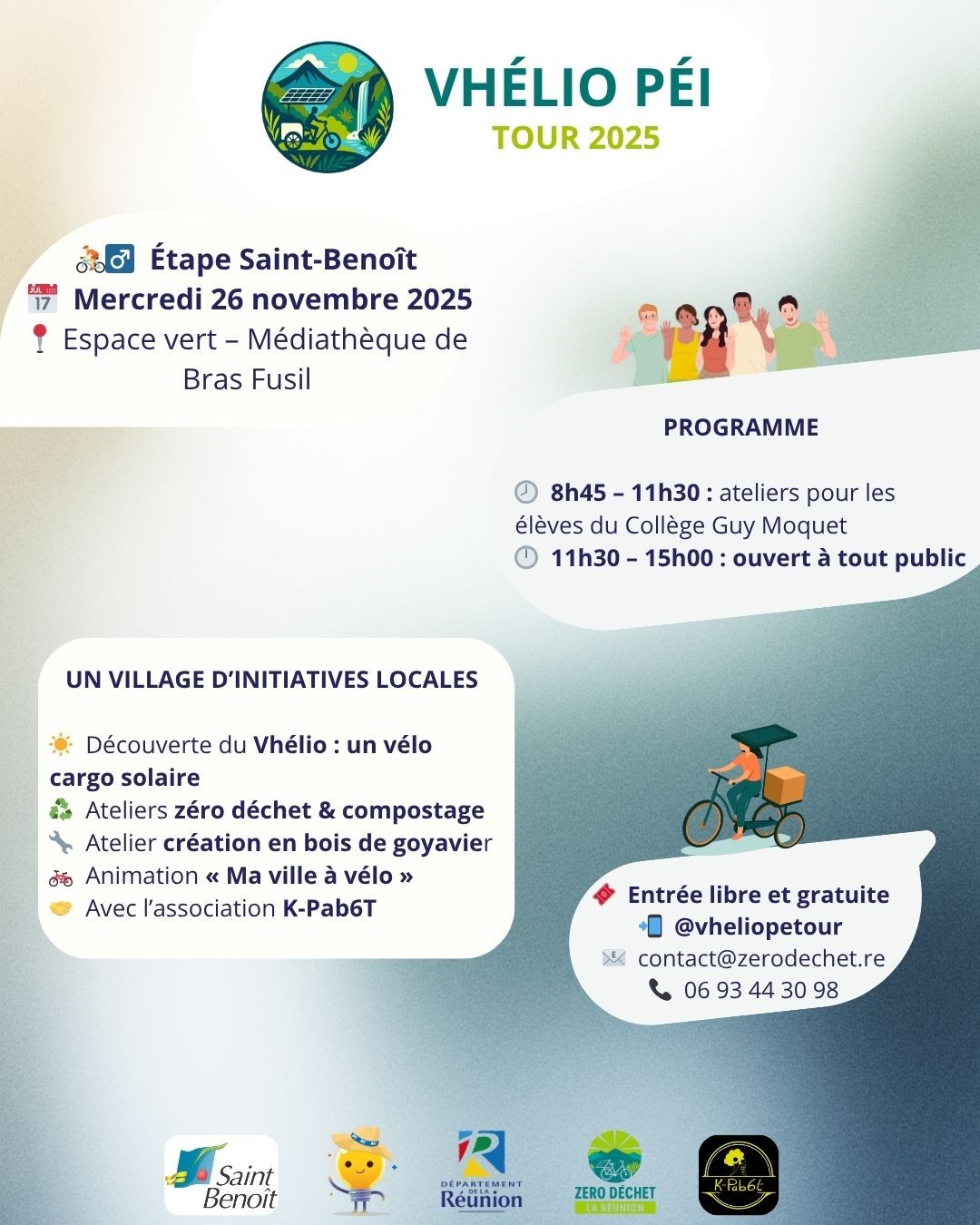 Le Vhélio Péi Tour fait étape à Saint-Benoît le mercredi 26 novembre ! 