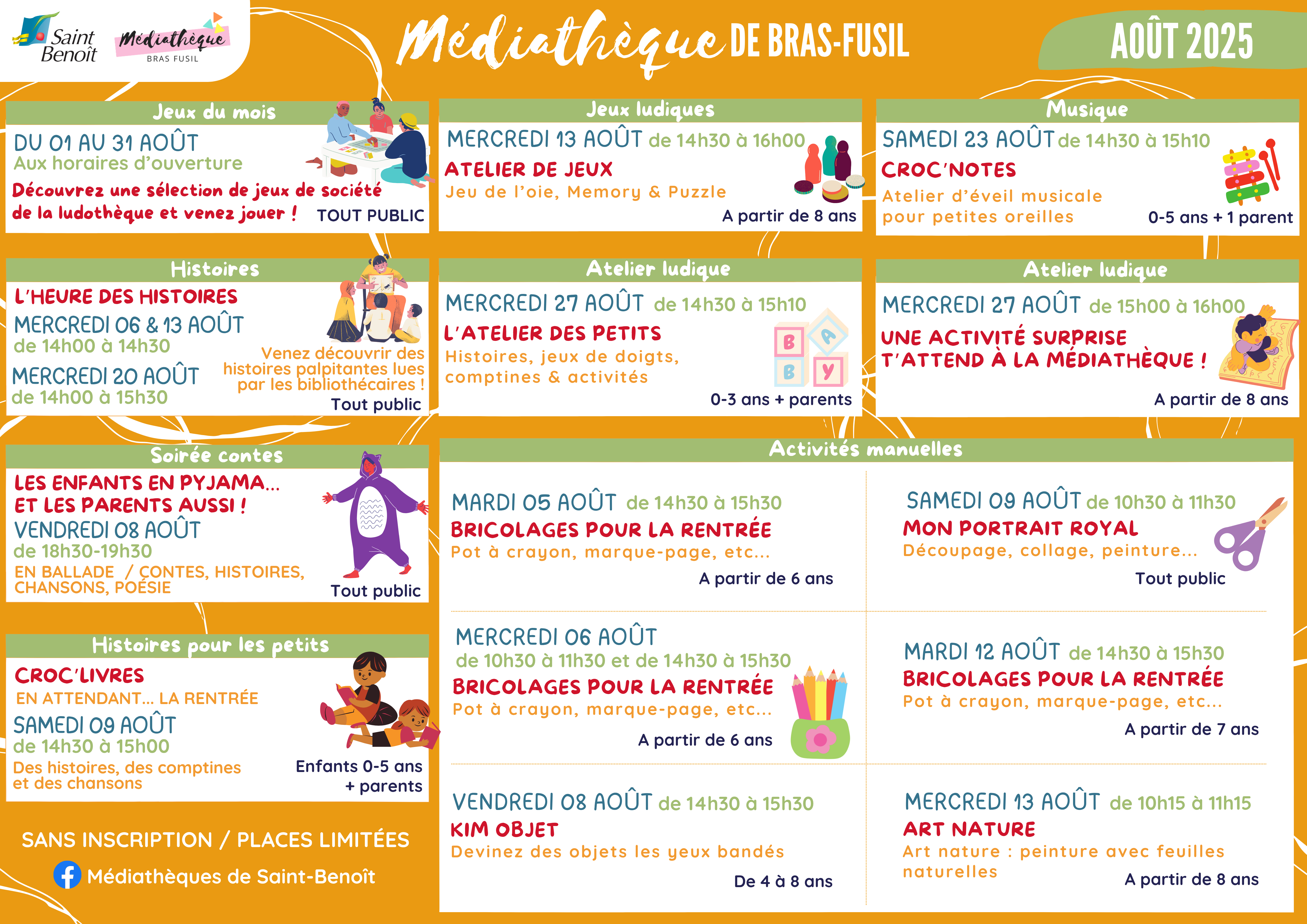 Programme août 2025 - Médiathèque de Bras-Fusil