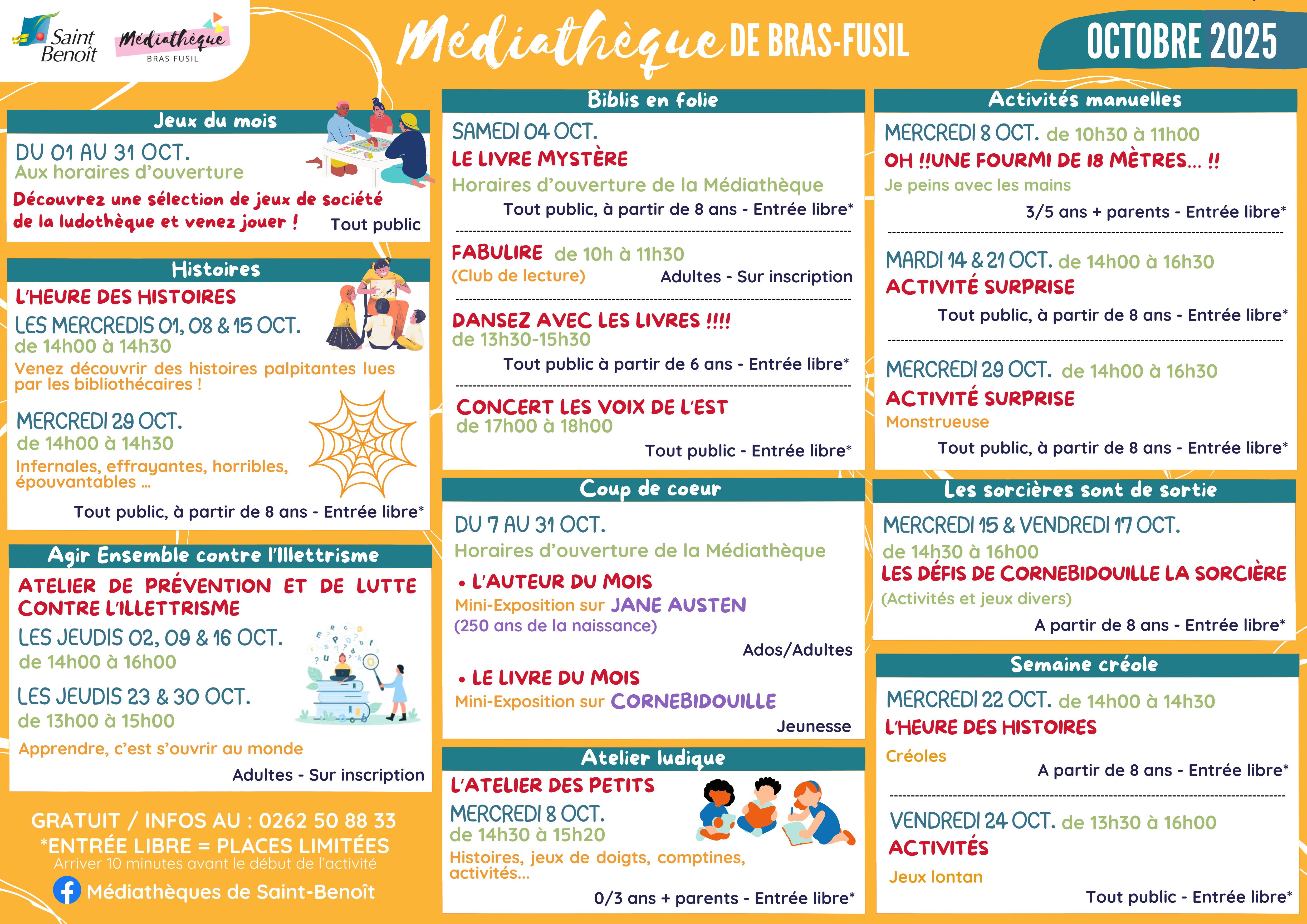 Programmation médiathèque de Bras-Fusil - octobre 2025