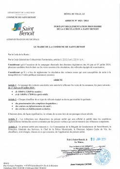 Arrêté réglementant l'usage des voitures sonos pendant les élections