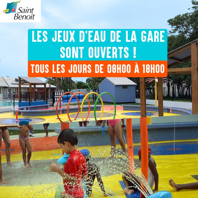 Ouverture des jeux d'eau à proximité de la piscine de la gare