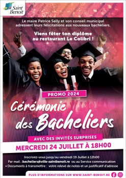 Bacheliers 2024 : La Ville de Saint-Benoît vous récompense !