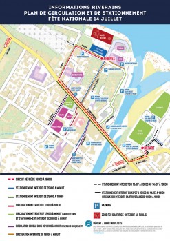 14 juillet - Plan de circulation et de stationnement