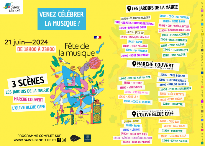 Programme Fête de la musique : Trois scènes, plusieurs ambiances…
