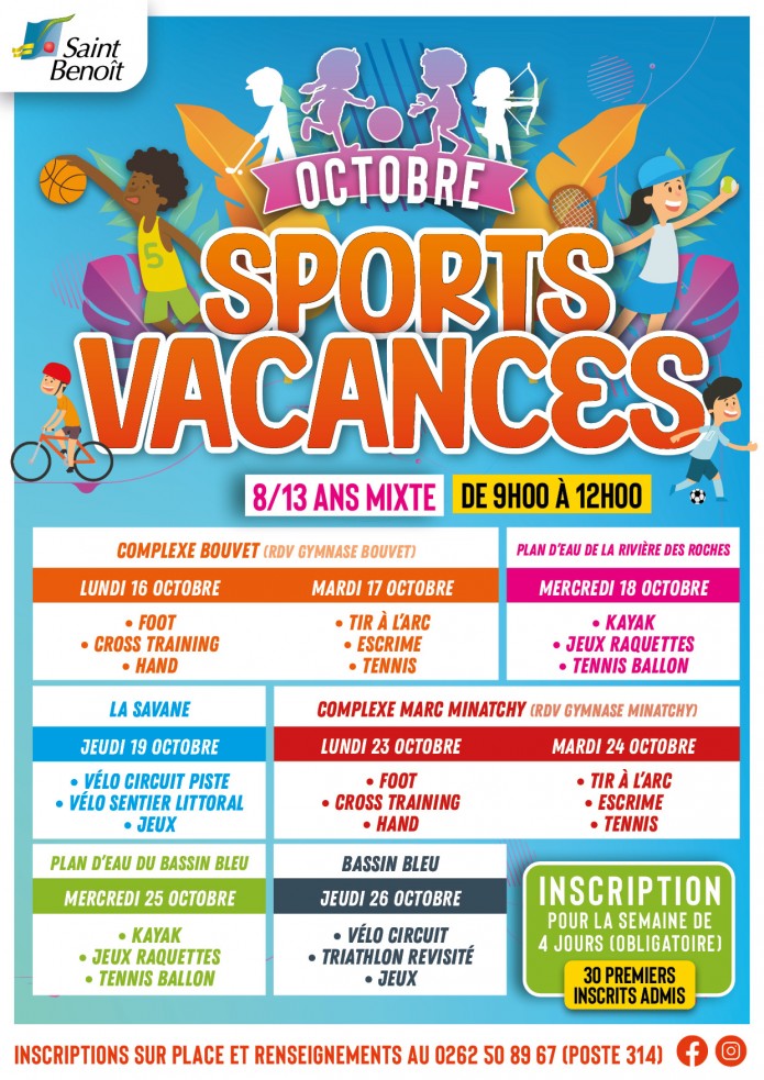 SPORT VACANCES DU 16 AU 26 OCTOBRE 2023