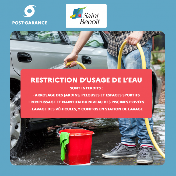 RESTRICTION D'USAGE DE L'EAU À SAINT-BENOÎT
