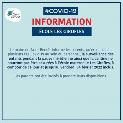 Info covid19 - Ecole maternelle Les Girofles